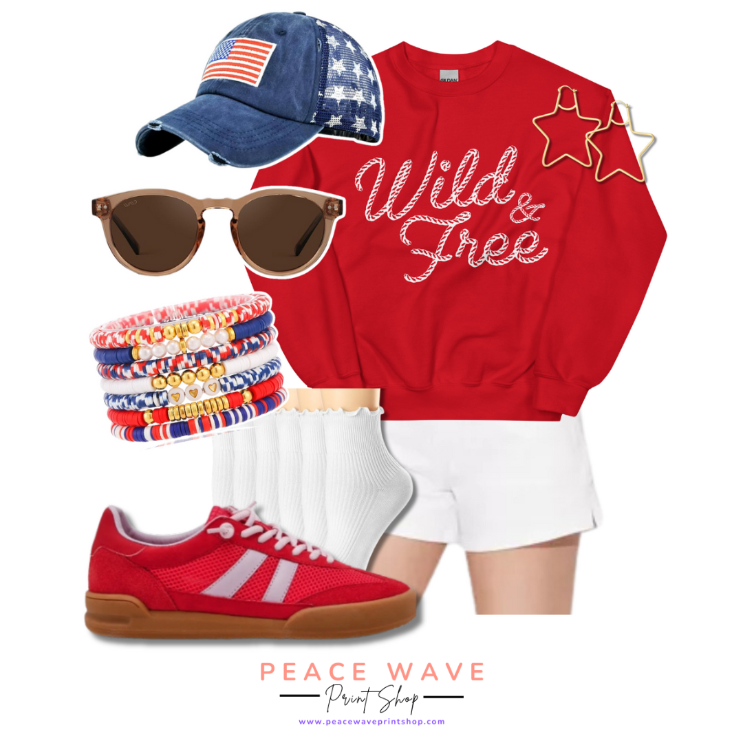 Wild & Free Crewneck | Red