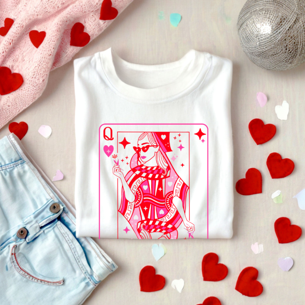 Queen of Hearts Tee | White
