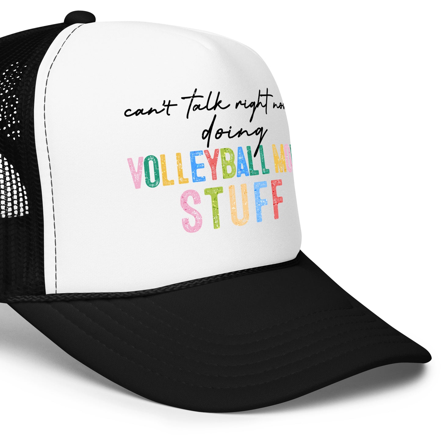 Volleyball Mom Trucker Hat | Black with White