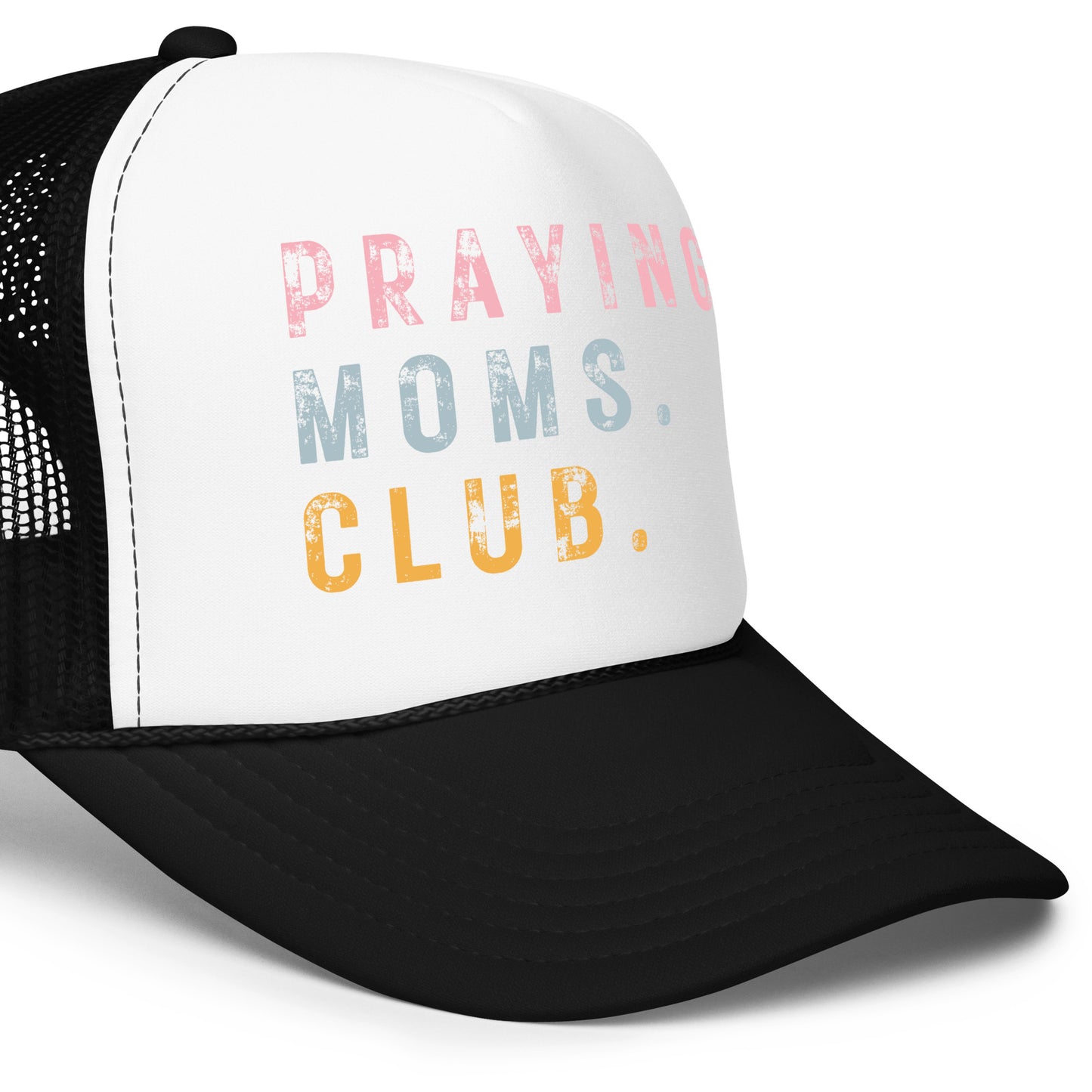 Praying Moms Club Trucker Hat | Black with White