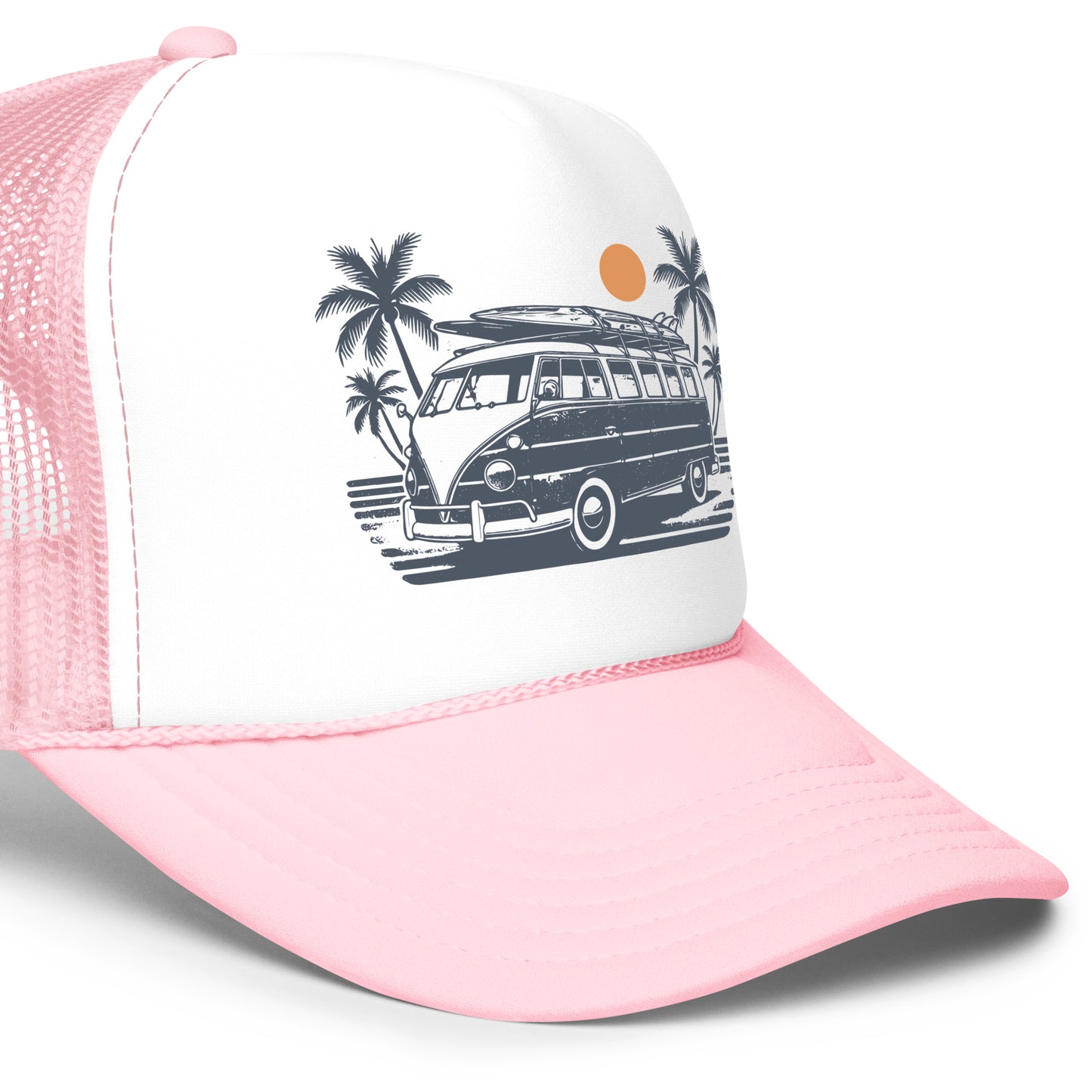 Good Vibes Trucker Hat | Pink with White