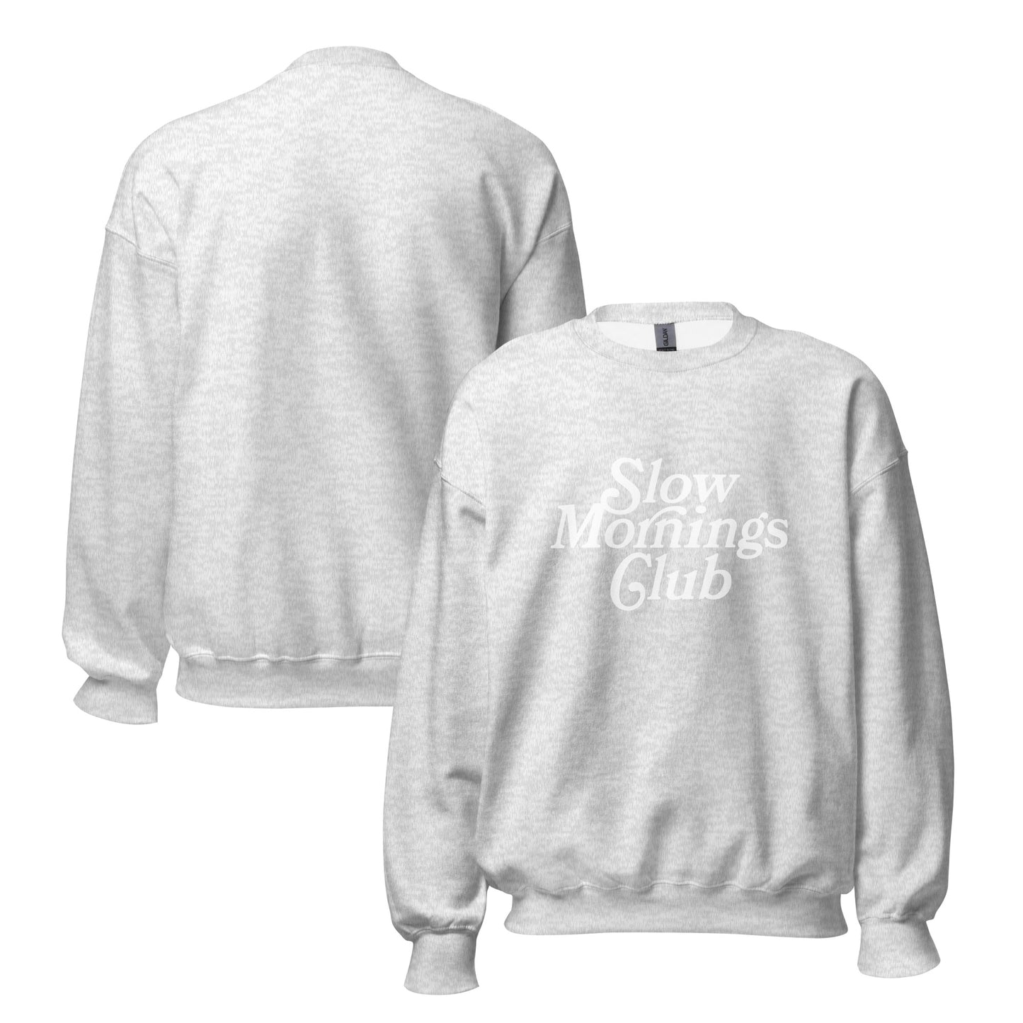 Slow Mornings Club Crewneck | Ash