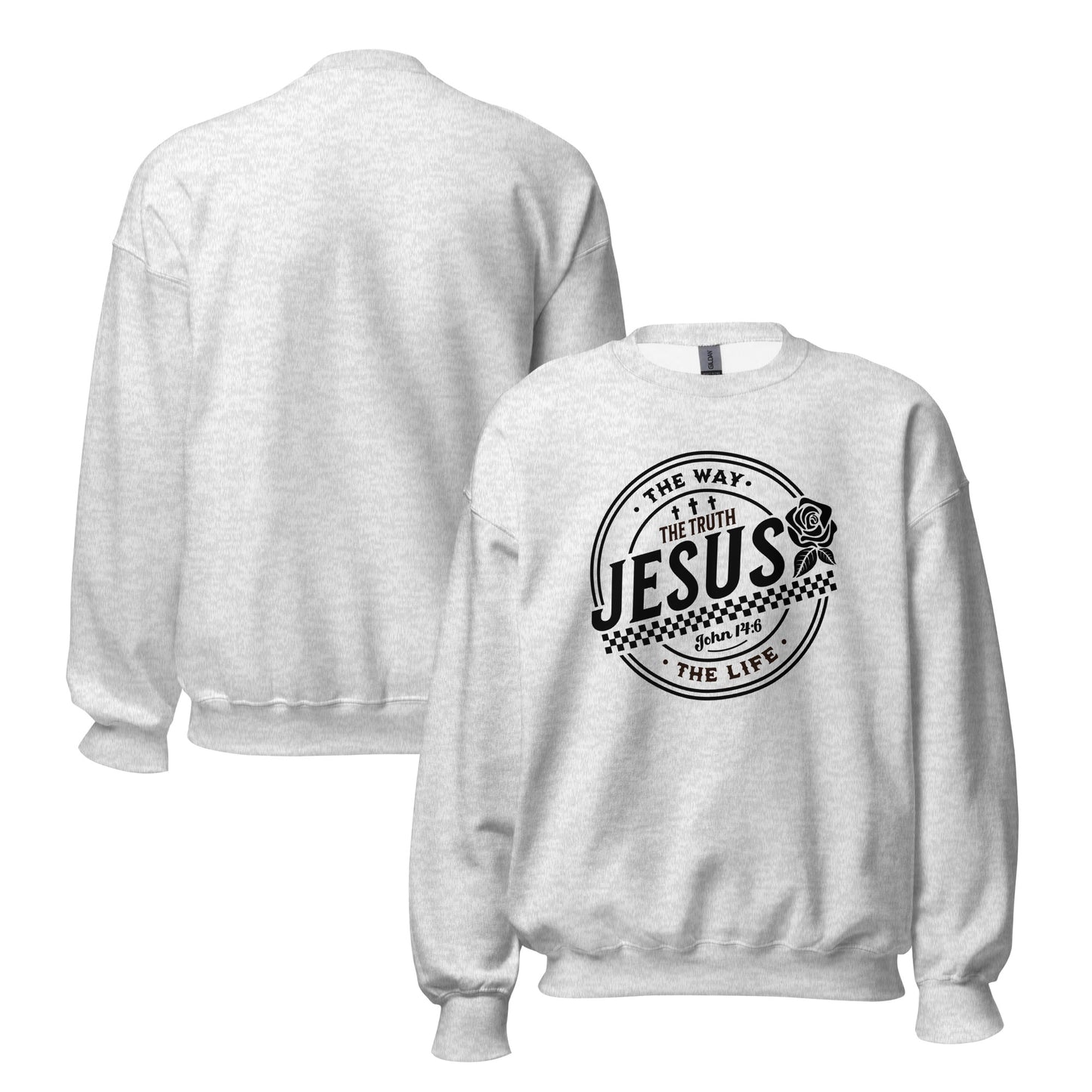 The Way, The Truth, The Life Crewneck | Ash