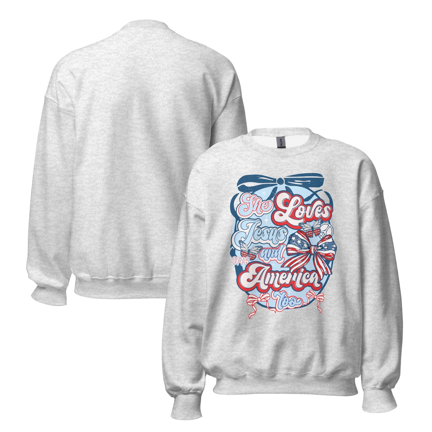 Jesus & America Crewneck | Ash