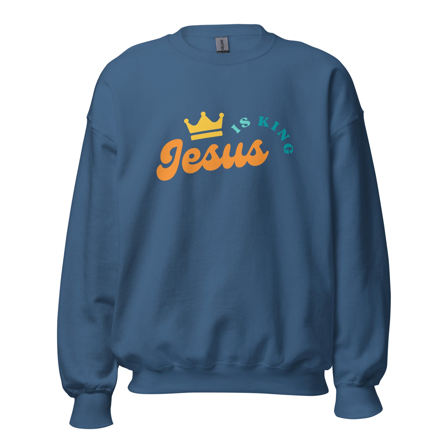 Jesus Is King Crewneck | Indigo Blue