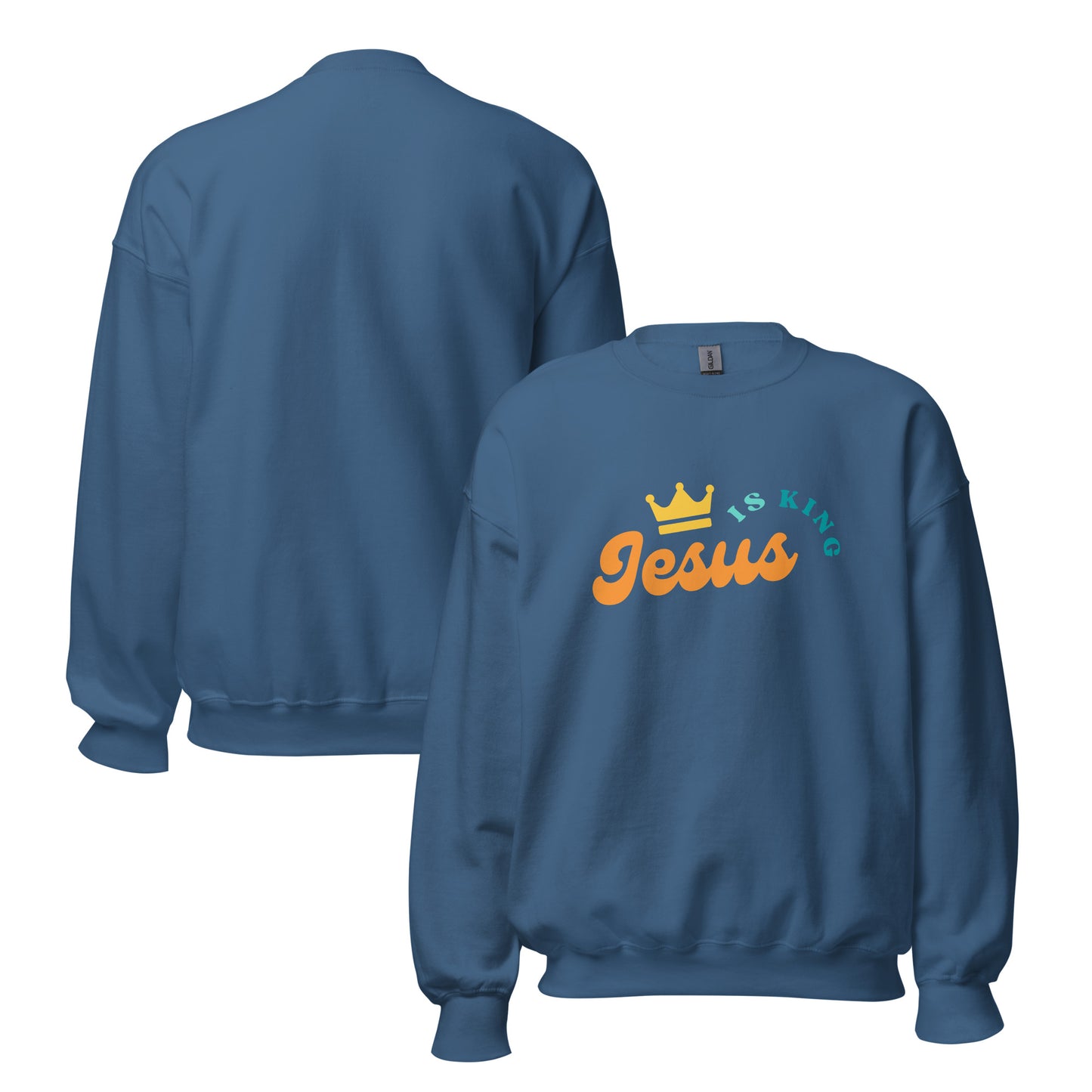 Jesus Is King Crewneck | Indigo Blue