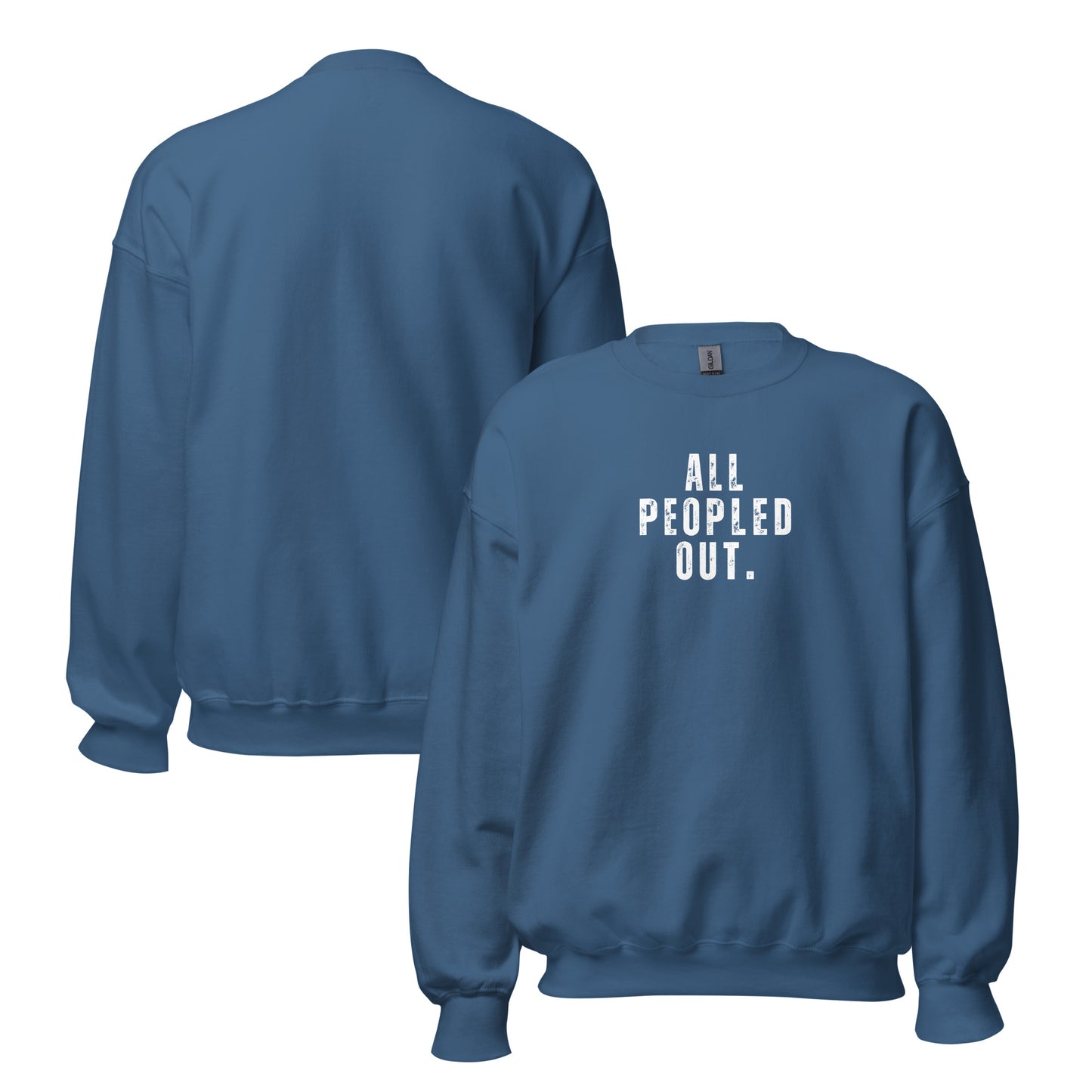 All Peopled Out Crewneck | Indigo Blue