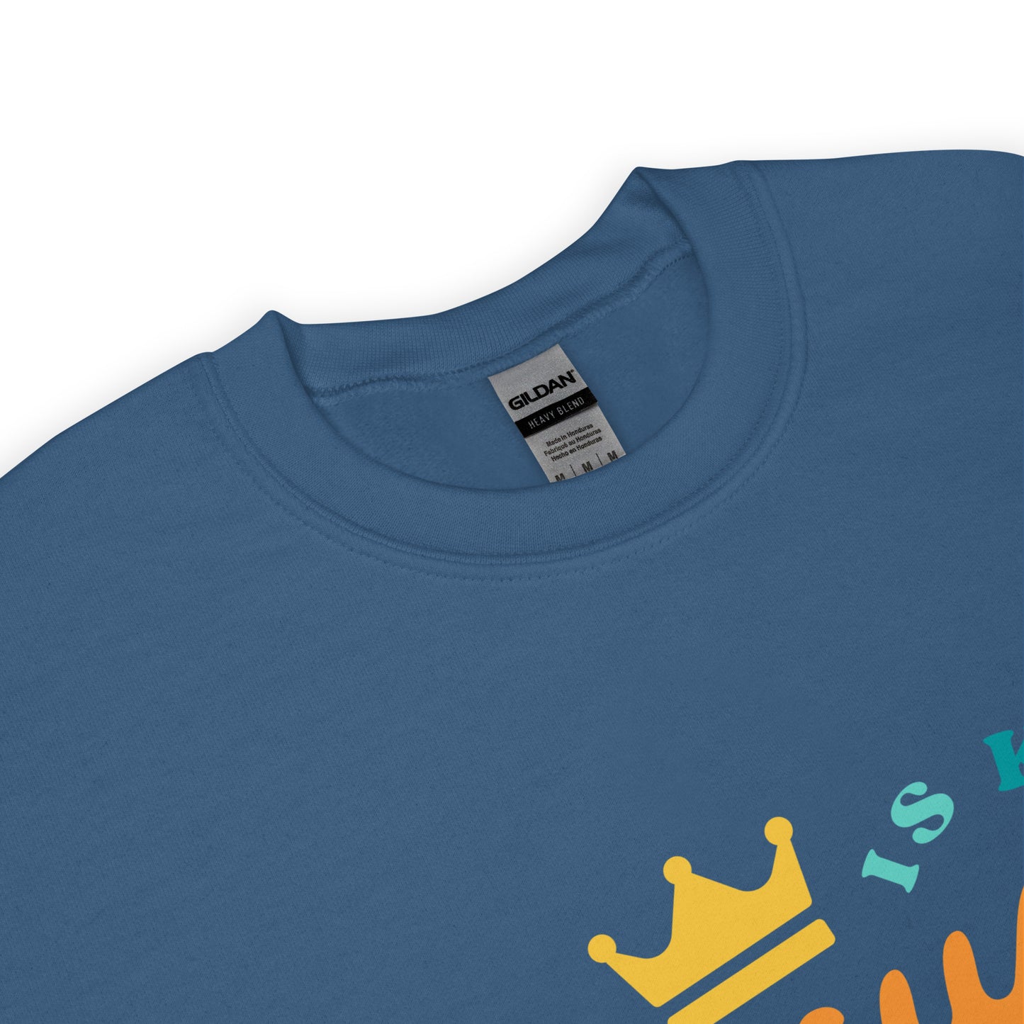 Jesus Is King Crewneck | Indigo Blue
