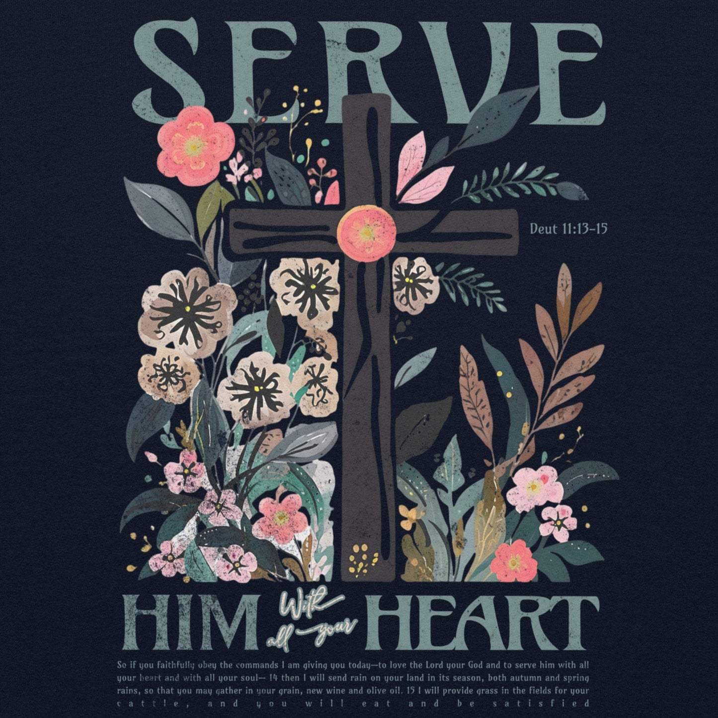 Serve Him Crewneck | Navy