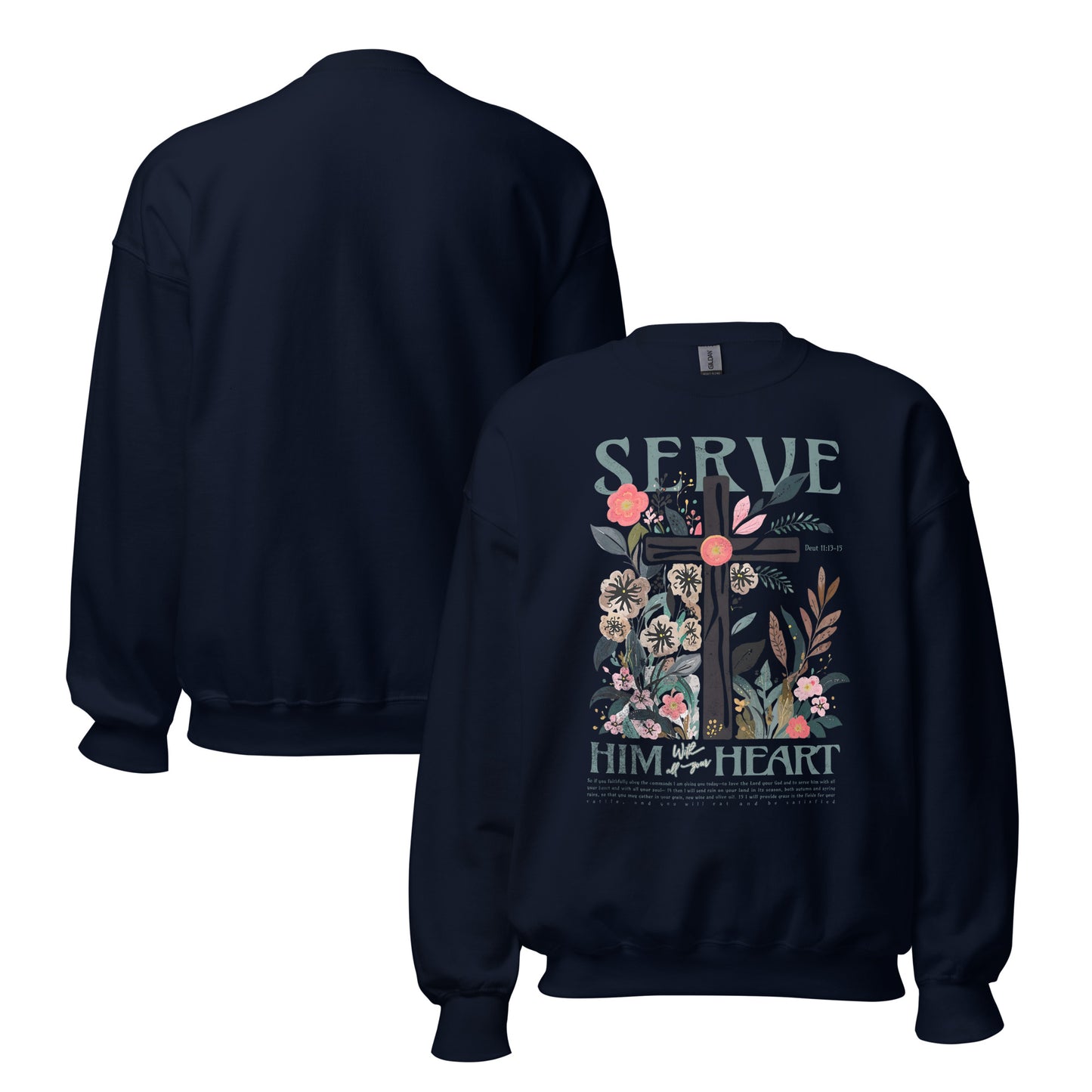Serve Him Crewneck | Navy