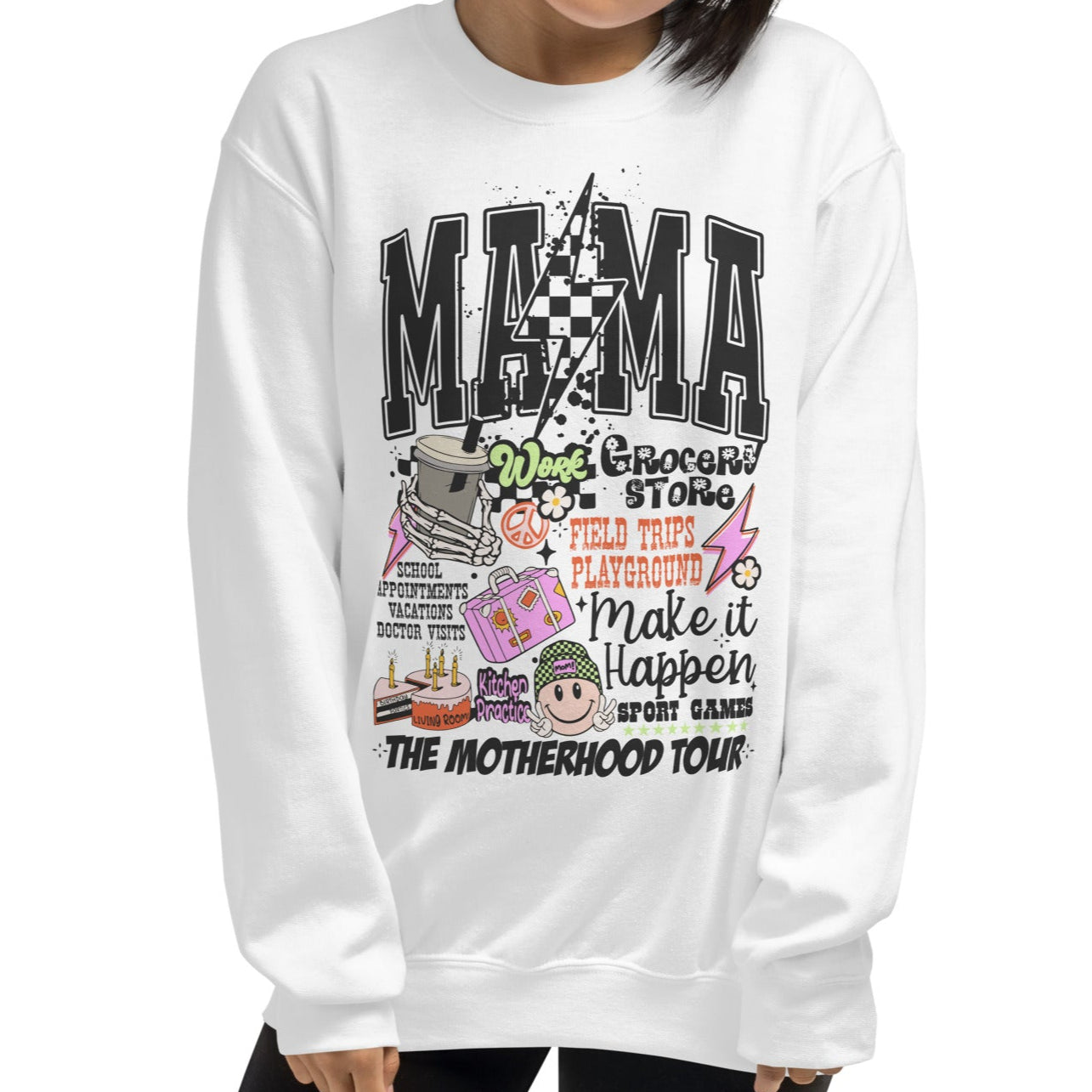 MAMA: The Motherhood Tour Crewneck | White
