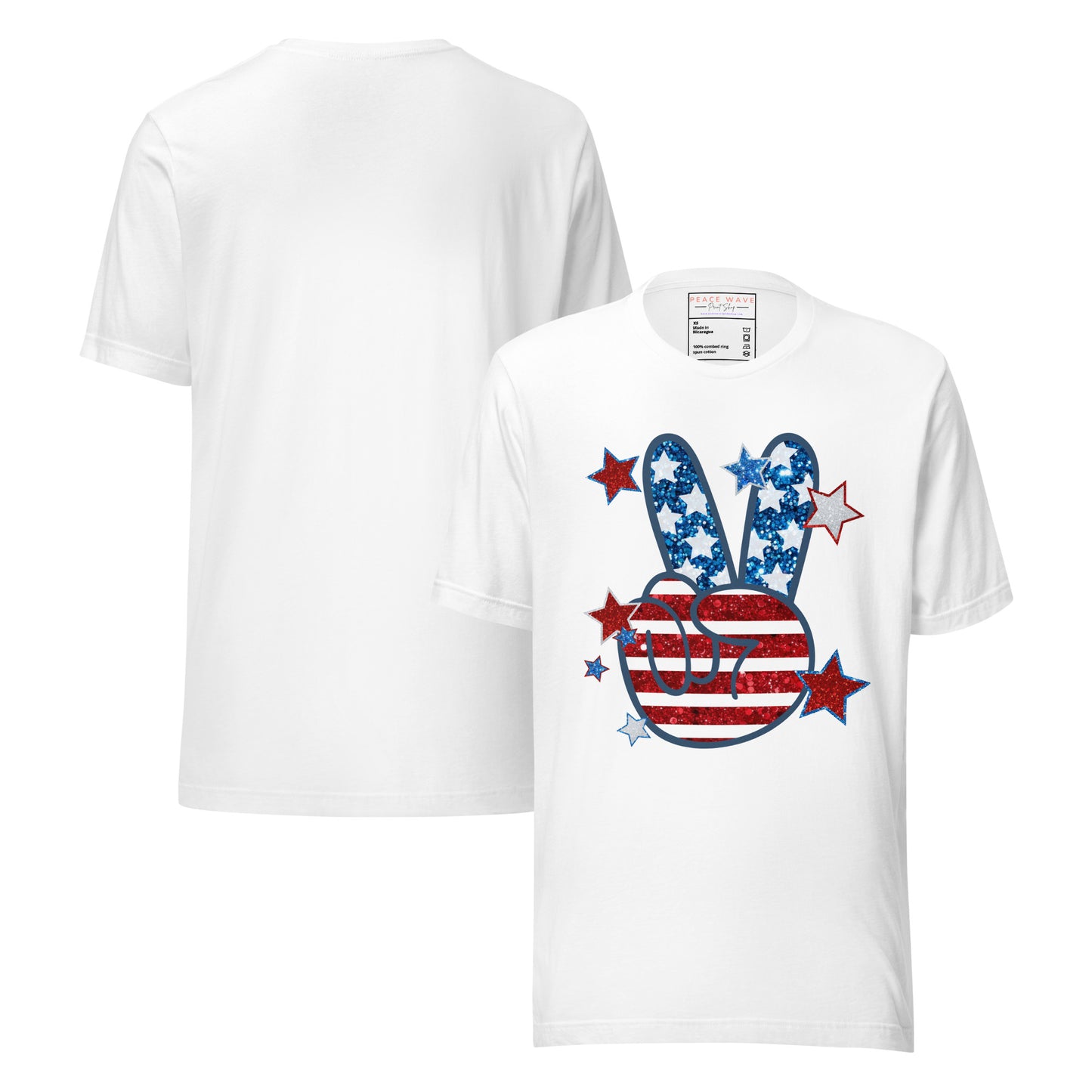 Stars & Peace Wave Tee | White