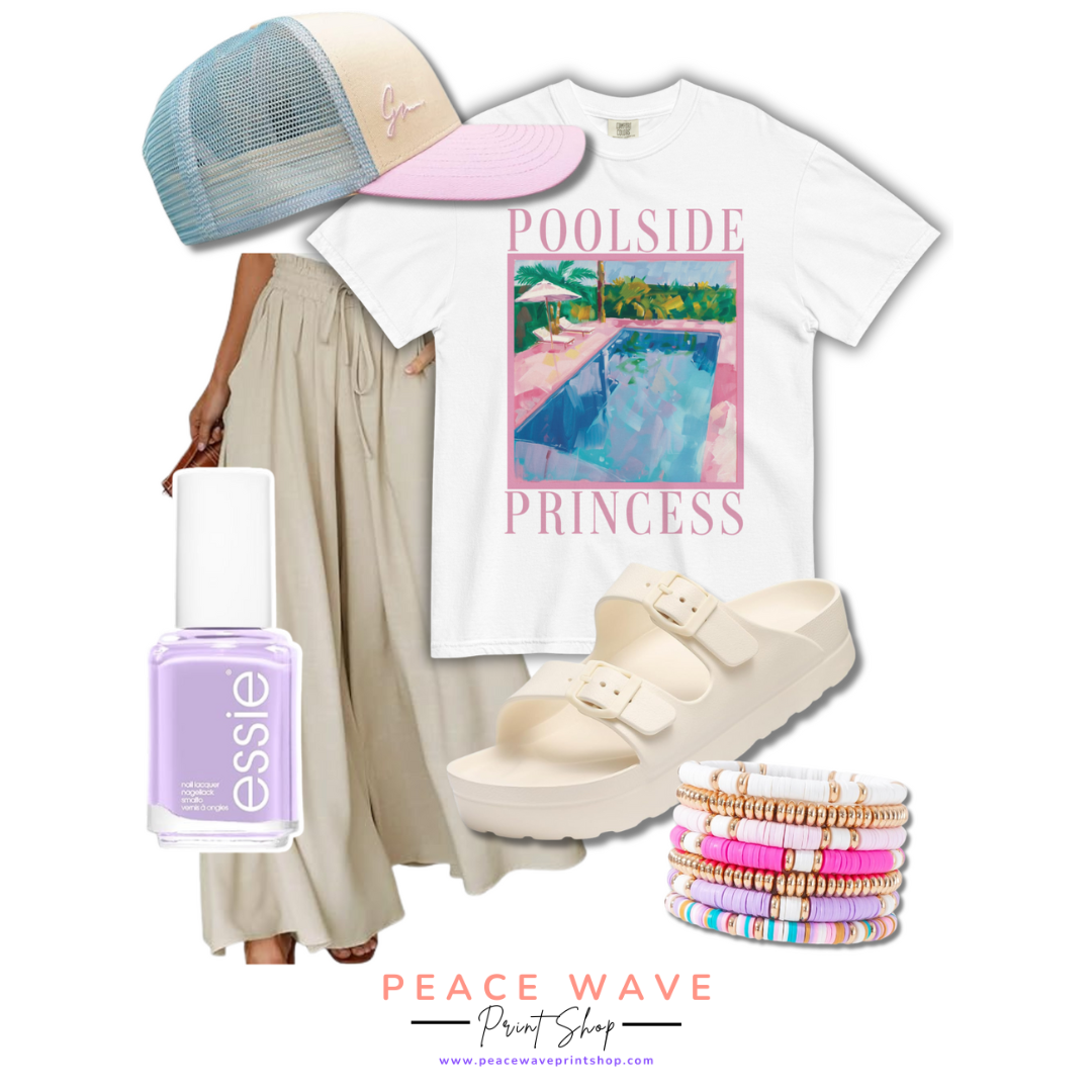 Poolside Princess Heavyweight Tee | White