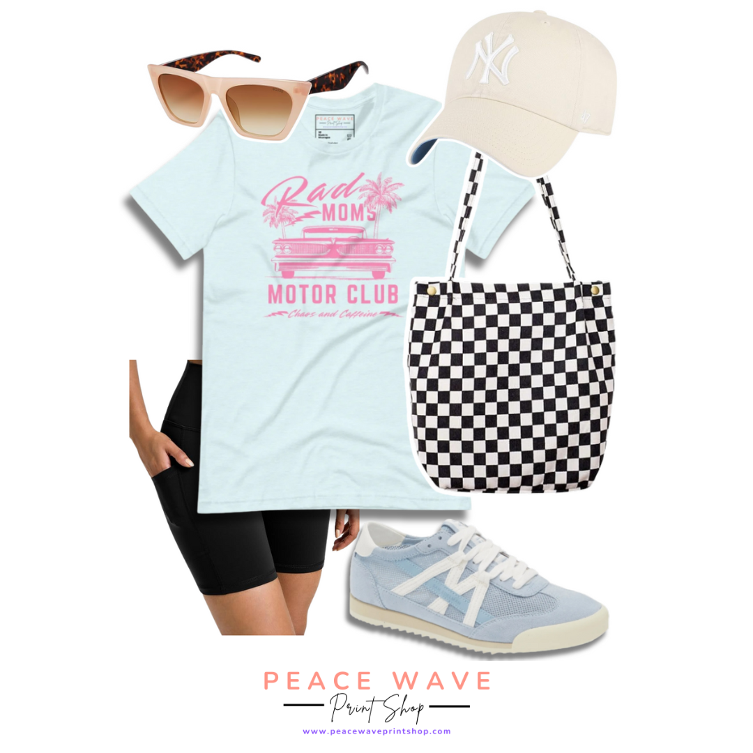 Rad Moms Tee | Heather Ice Blue
