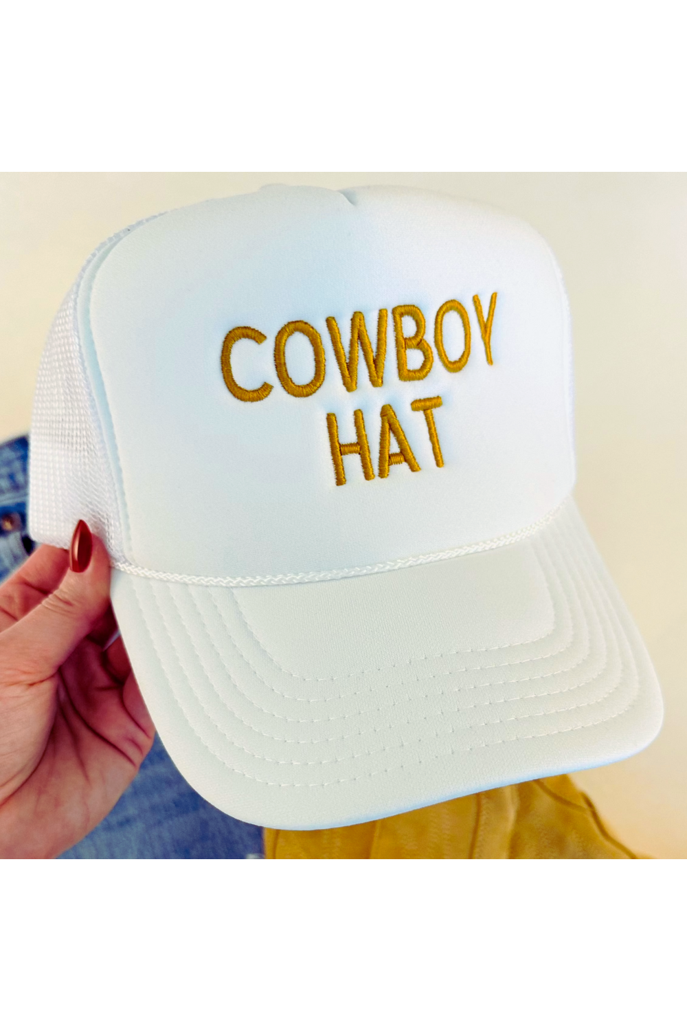 COWBOY HAT Trucker Hat | White