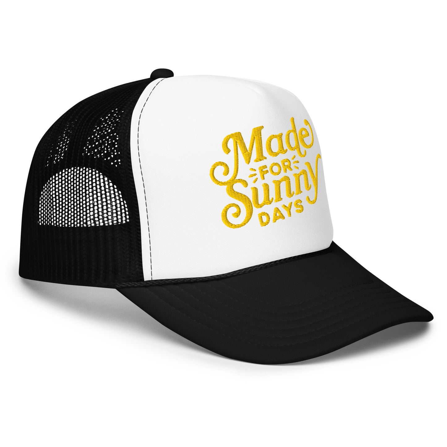 Sunny Days Trucker Hat | Black with White
