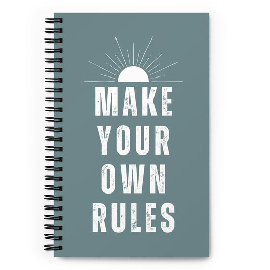 Make Your Own Rules Spiral Notebook | Stormy Blue