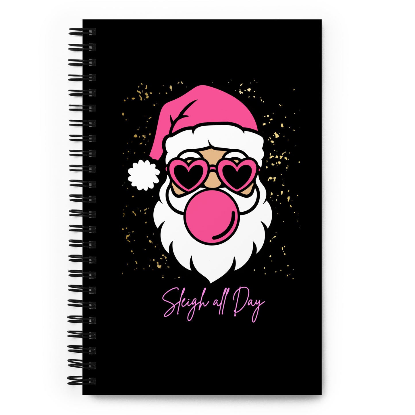 Sleigh All Day Santa Notebook | Spiral Bound | Black