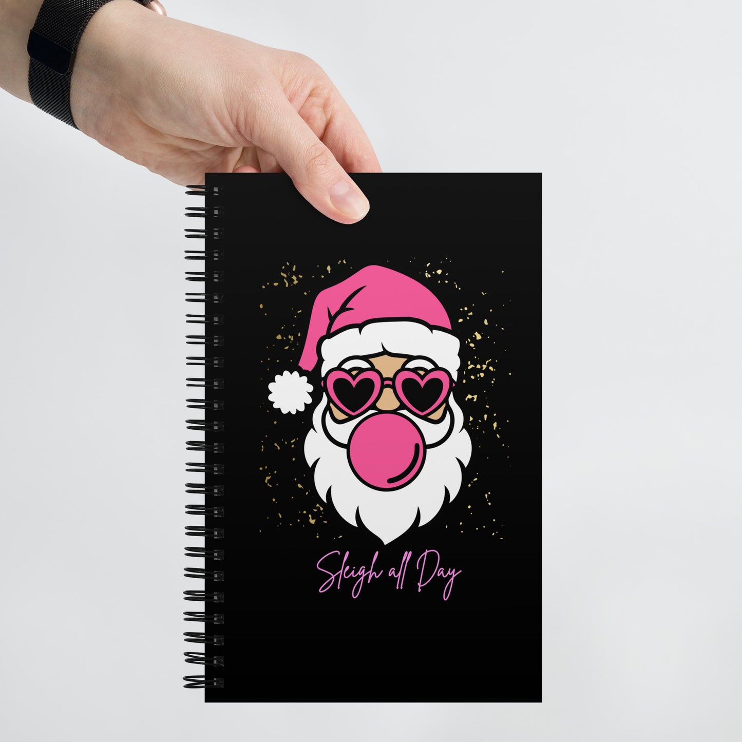 Sleigh All Day Santa Notebook | Spiral Bound | Black