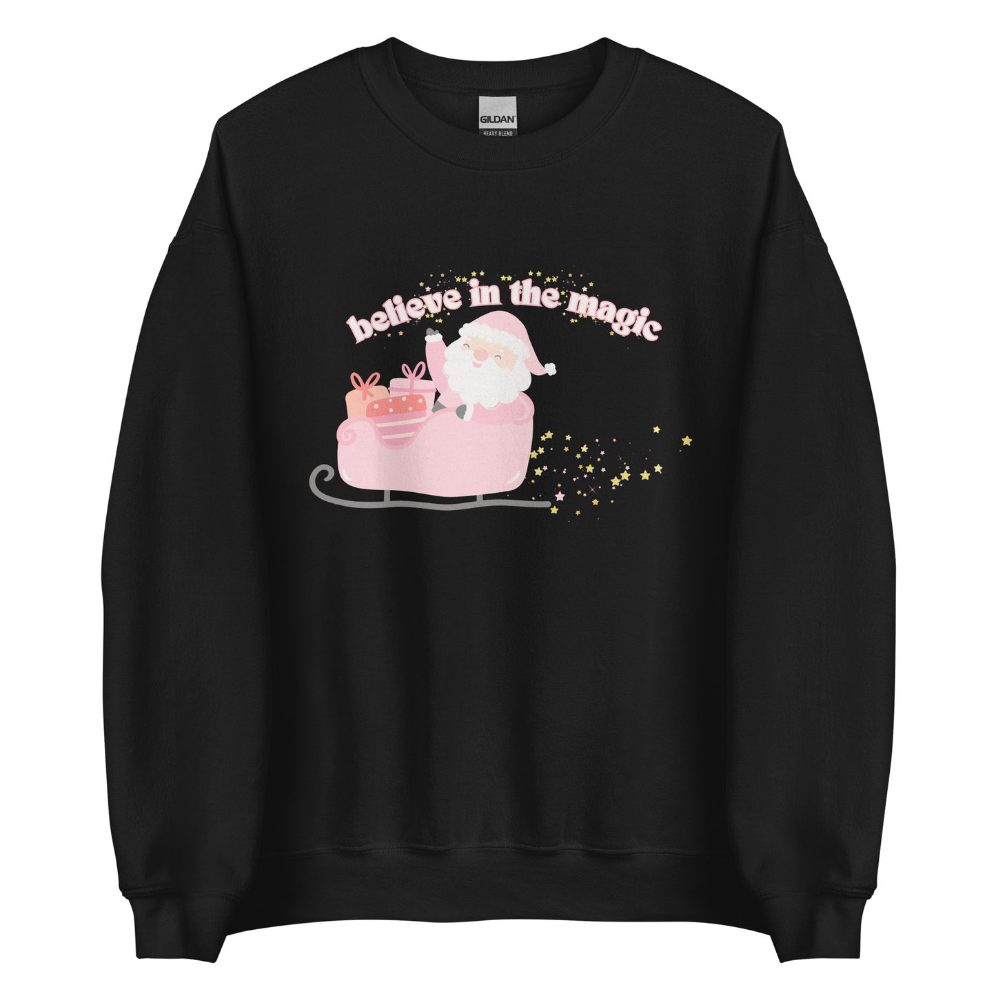 Believe In The Magic Santa Crewneck | Unisex Sweatshirt | Black