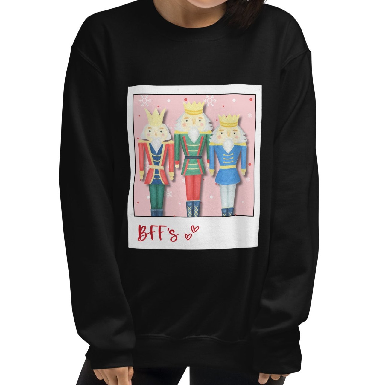 Christmas Nutcracker BFF's Crewneck | Unisex Sweatshirt | Black