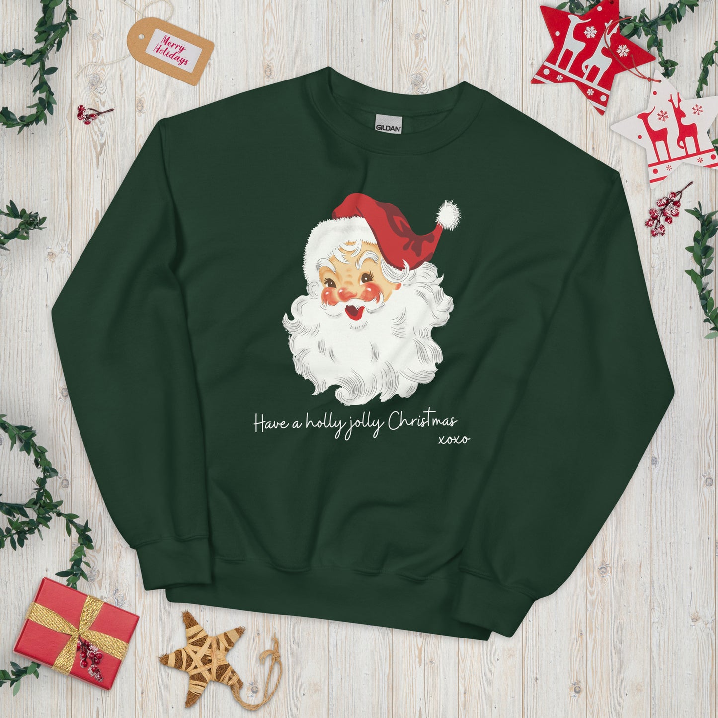 Have a Holly Jolly Christmas Crewneck Sweatshirt | Forest Green