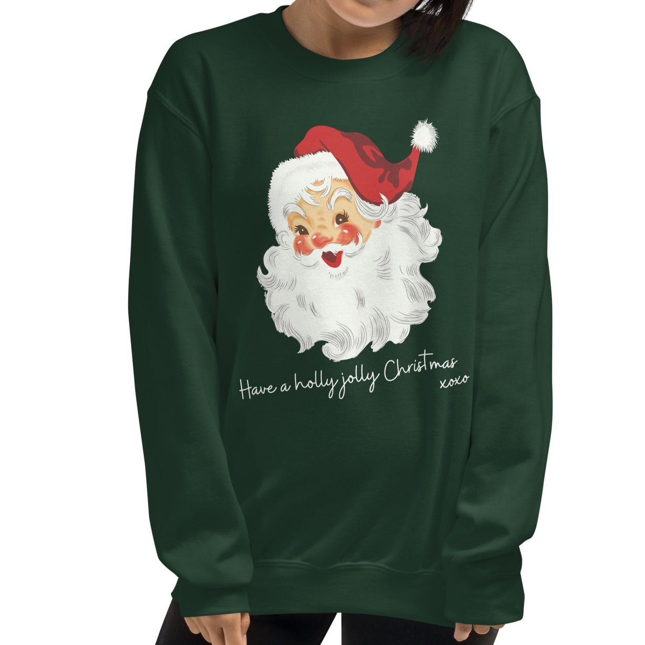 Have a Holly Jolly Christmas Crewneck Sweatshirt | Forest Green