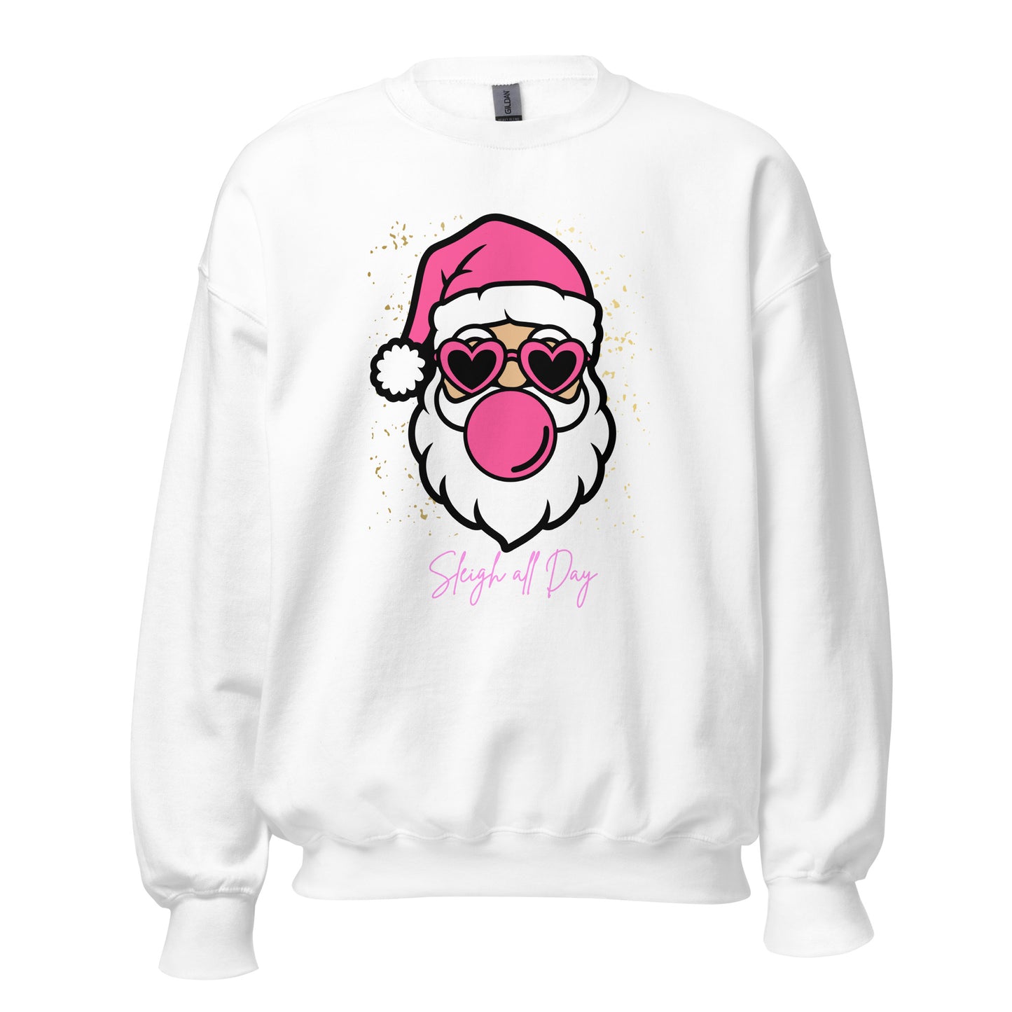 Sleigh All Day Santa Crewneck | Unisex Sweatshirt | White