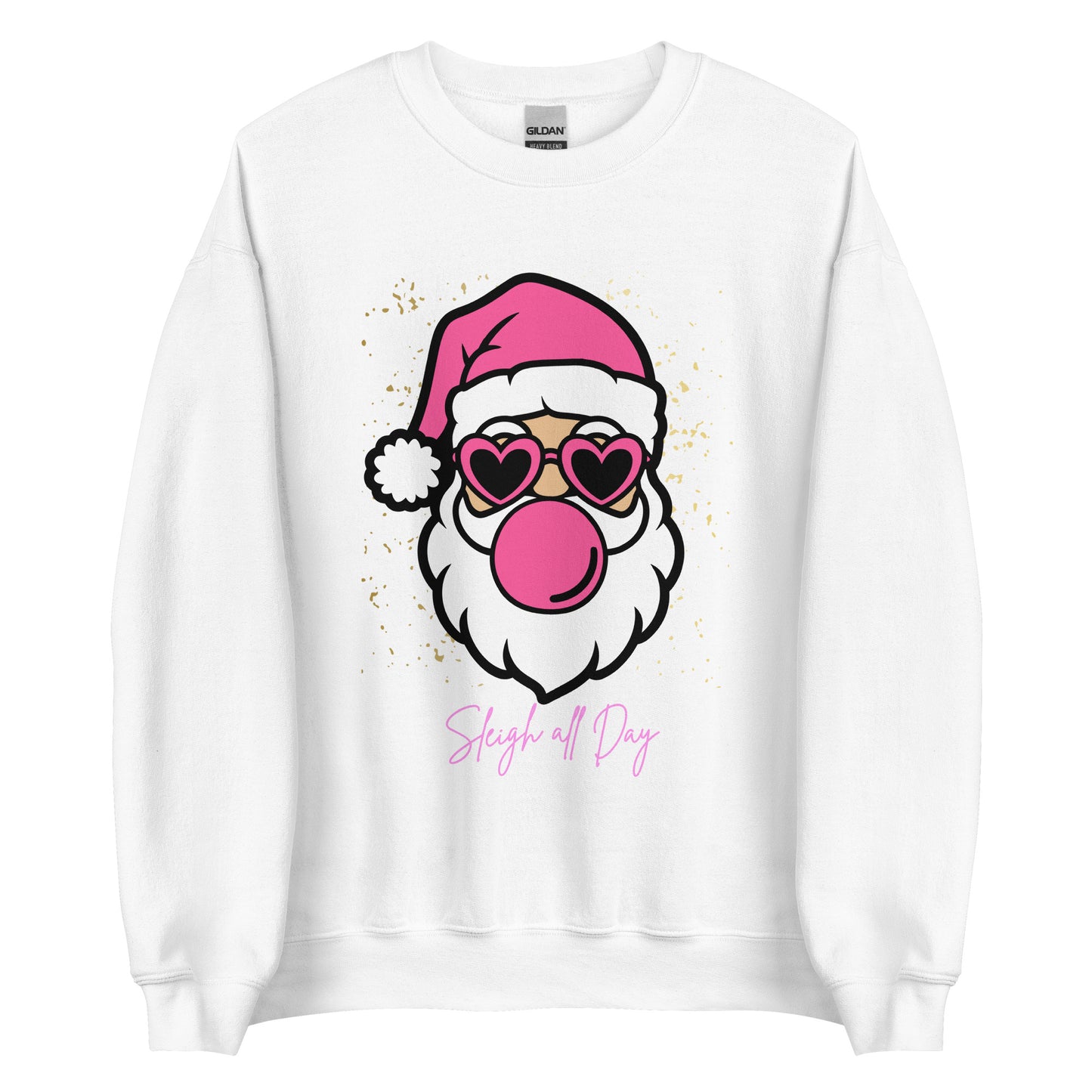 Sleigh All Day Santa Crewneck | Unisex Sweatshirt | White