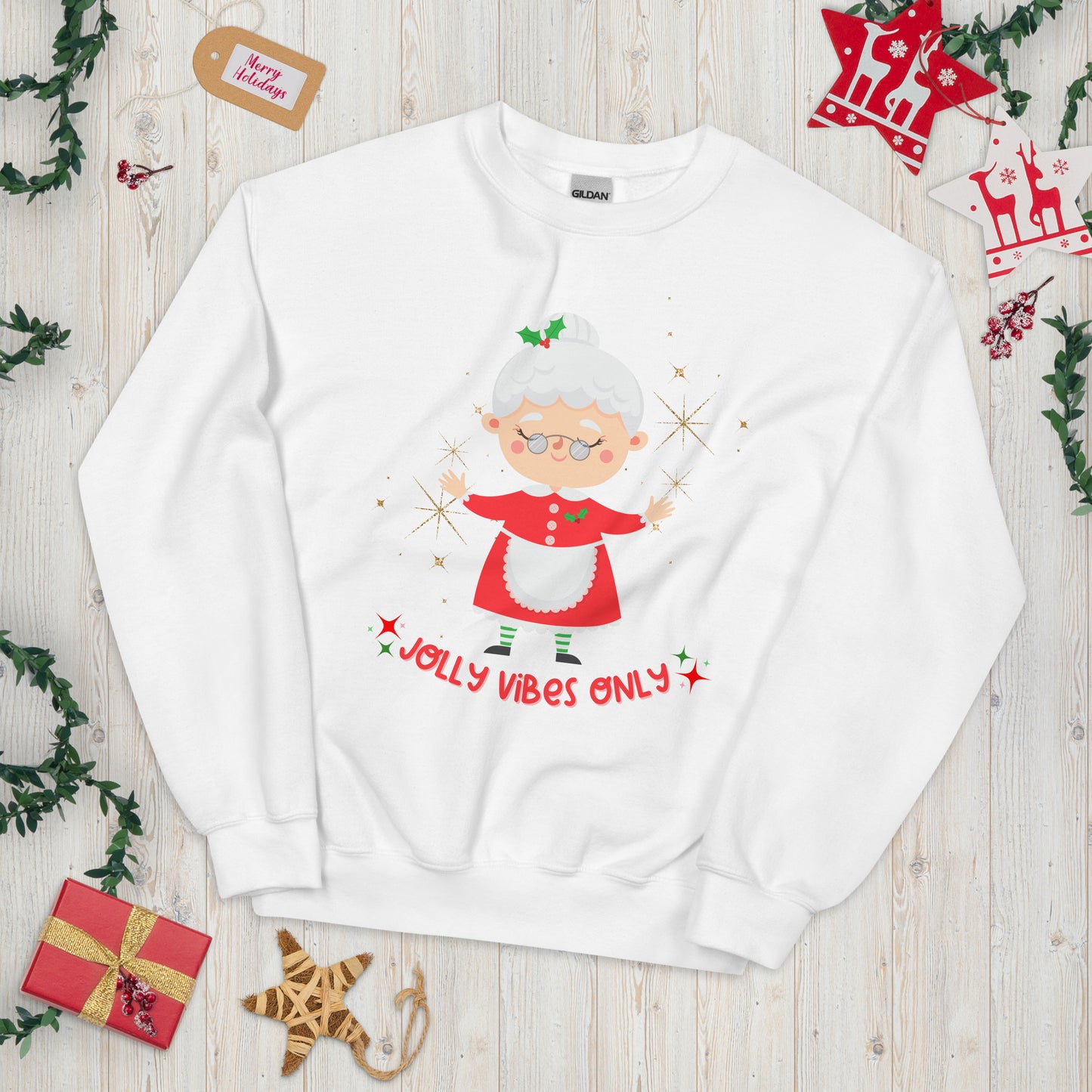 Jolly Vibes Crewneck Sweatshirt | White