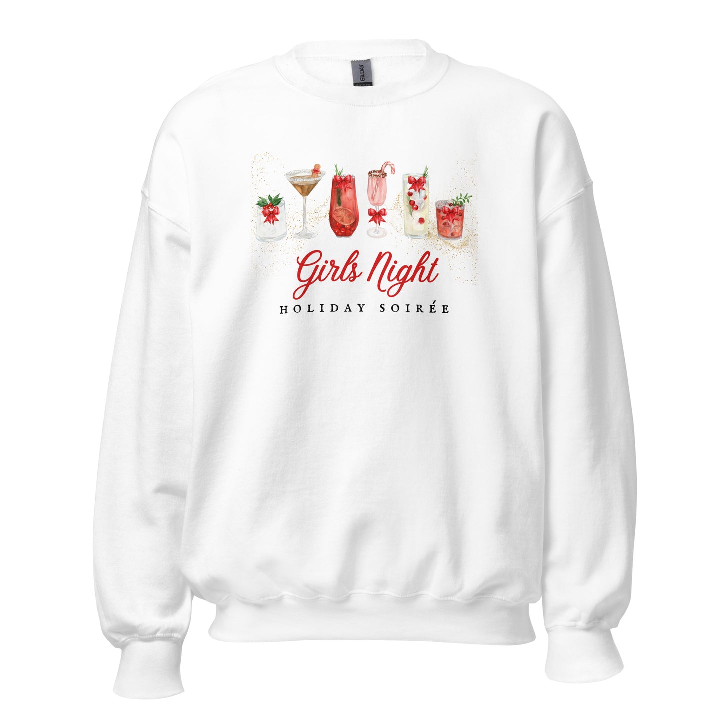 Girls Night Holiday Soirée Crewneck Sweatshirt | White