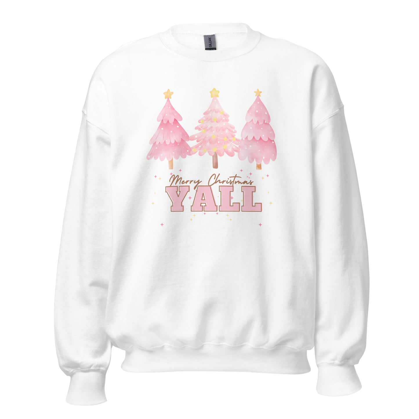 Merry Christmas Y'all Crewneck Sweatshirt | White