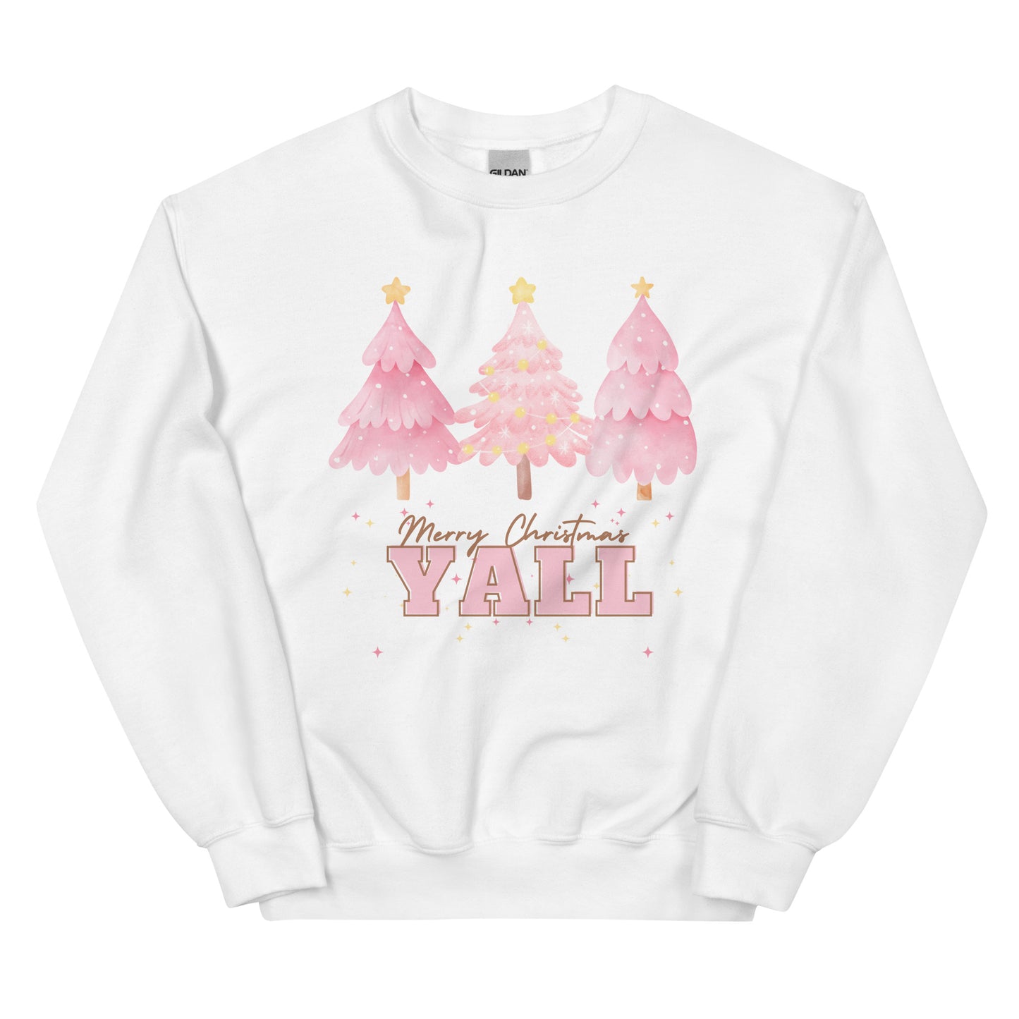 Merry Christmas Y'all Crewneck Sweatshirt | White