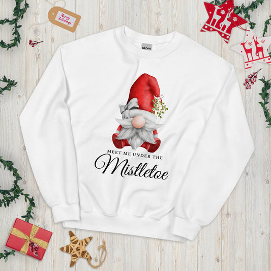 Christmas Gnome Crewneck Sweatshirt | White