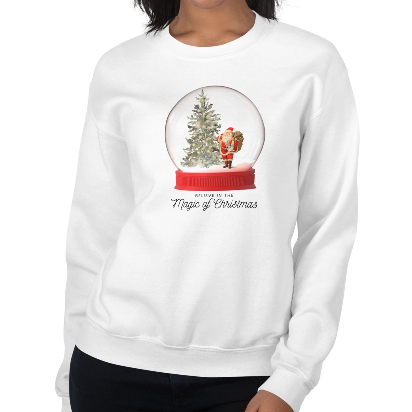 Believe in the Magic of Christmas Crewneck Sweatshirt | White