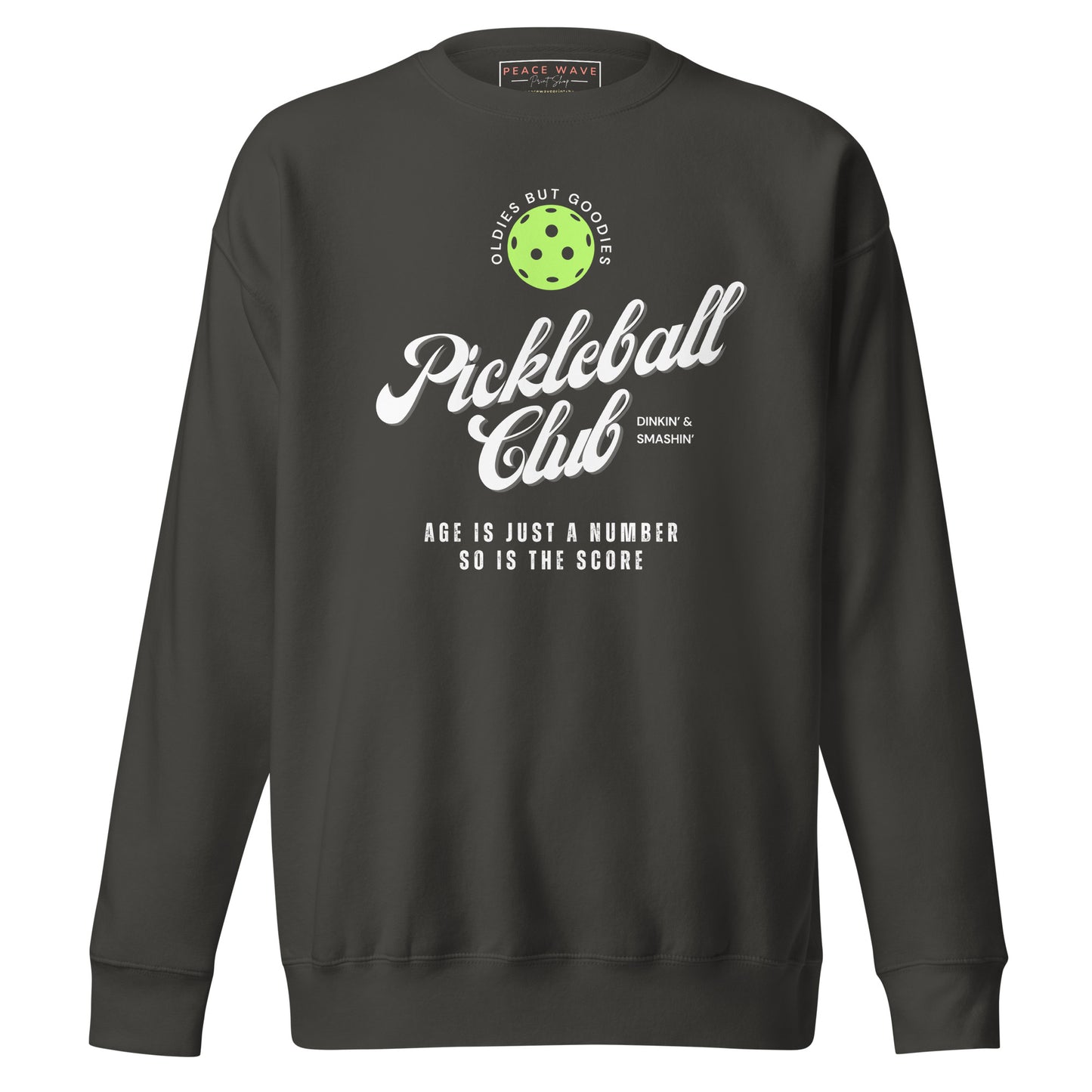 Oldies But Goodies Pickleball Crewneck | Premium Unisex Sweatshirt | Vintage Black