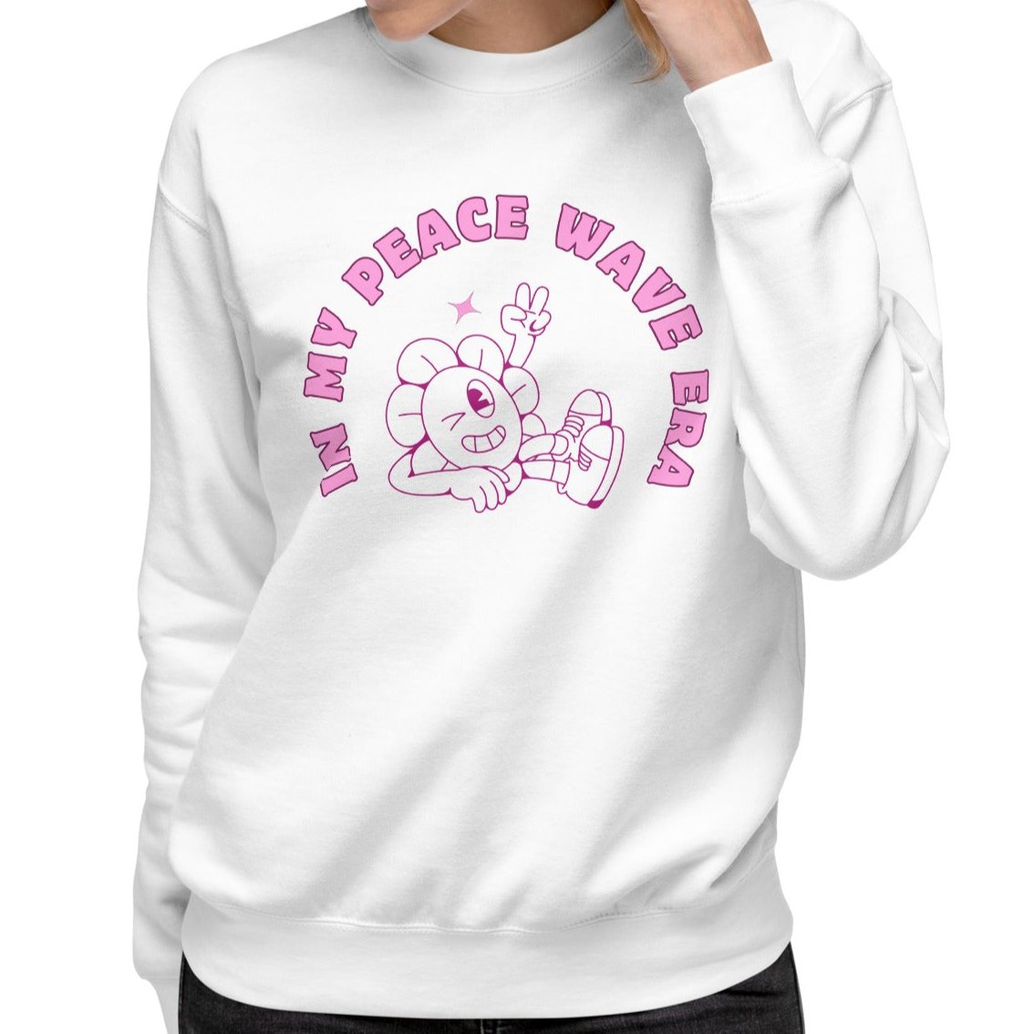 In My Peace Wave Era Crewneck | Premium Unisex Sweatshirt | White