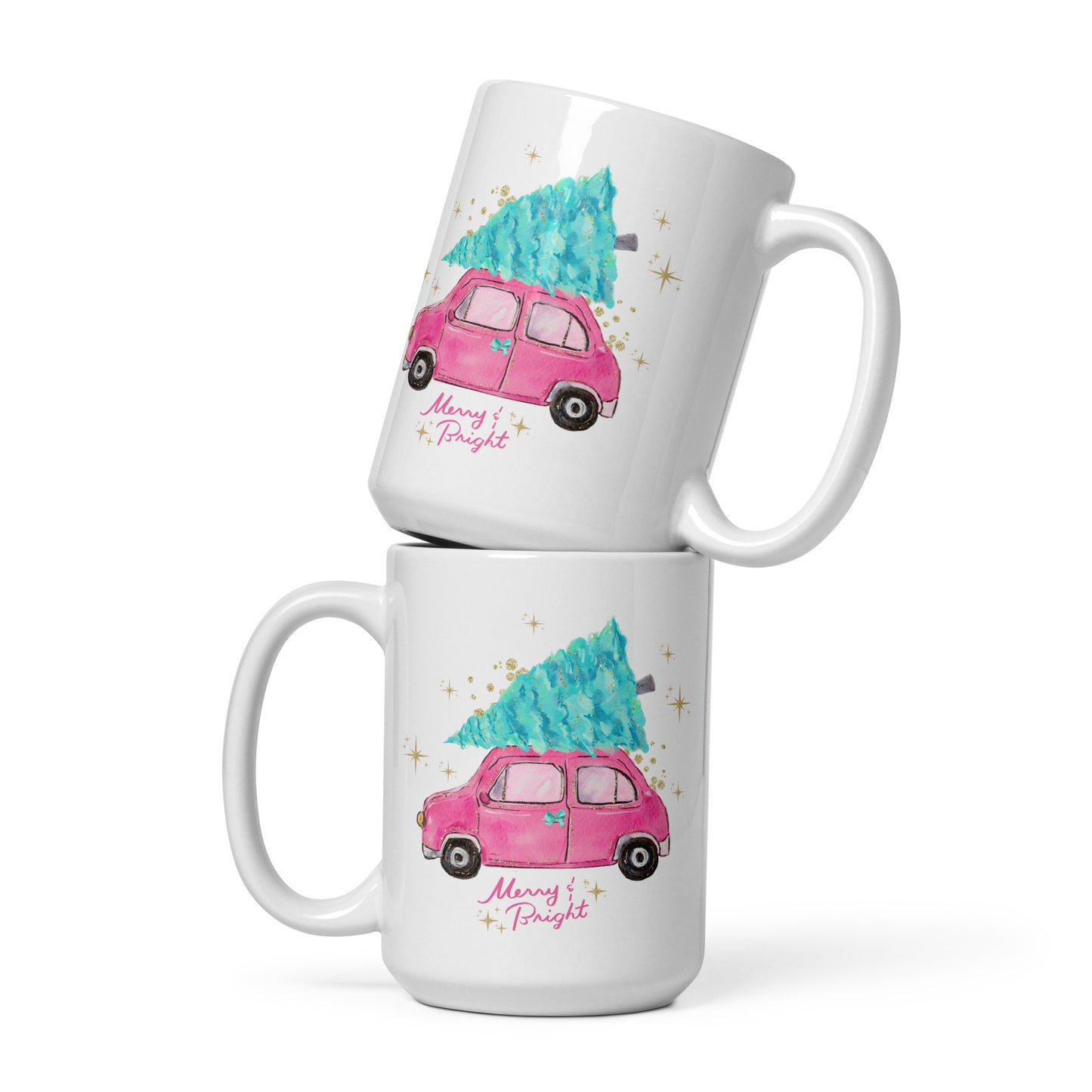 Merry & Bright Christmas Mug | Large 15 oz