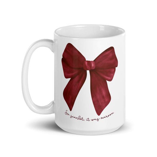 Holiday Scarlet Bow Mug | Only Taylor Fans Will Understand <3 | 15 oz | White