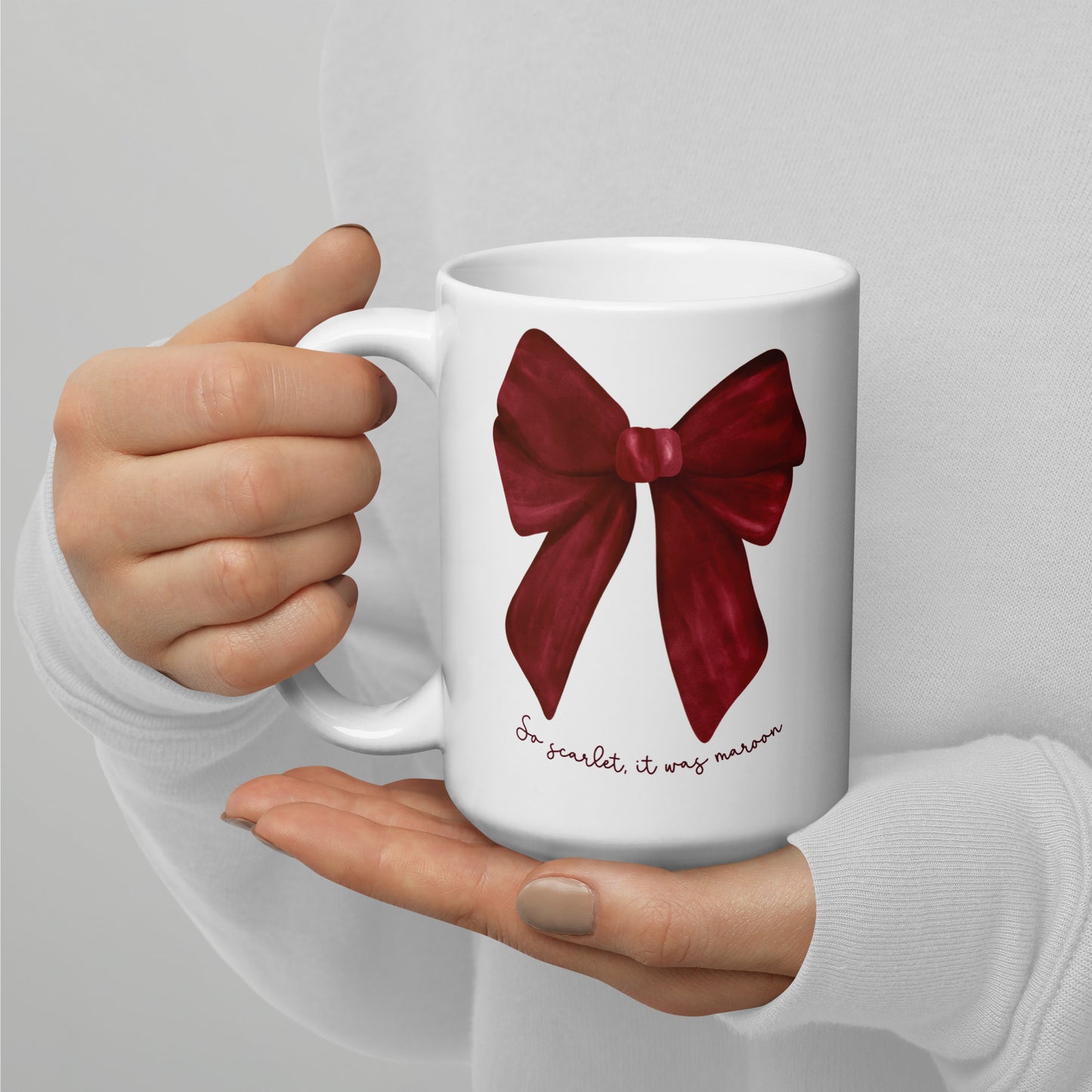 Holiday Scarlet Bow Mug | Only Taylor Fans Will Understand <3 | 15 oz | White