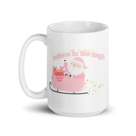 Believe In The Magic Santa Mug | 15 oz | White