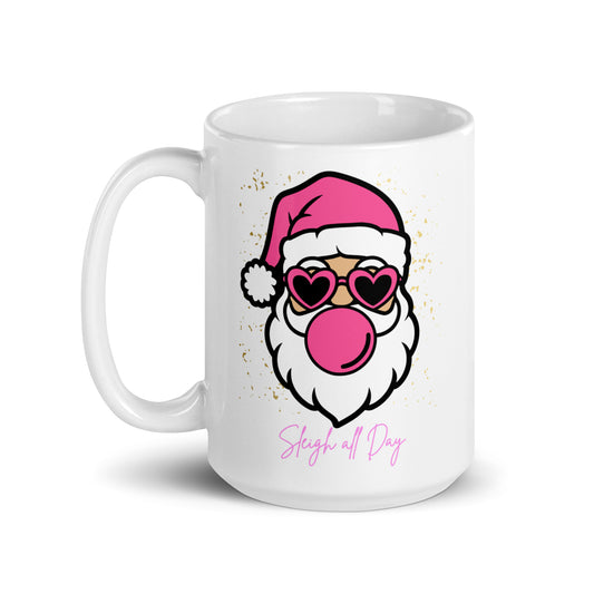 Sleigh All Day Santa Mug | 15 oz | White