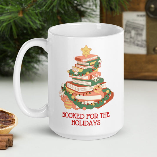 Booked for the Holidays Christmas Tree Mug | Large 15 oz