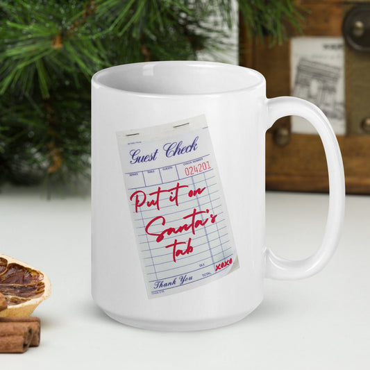 Put It on Santa’s Tab Christmas Mug | Large 15 oz